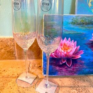 Anthropologie "Set of Flutes in iridescent"